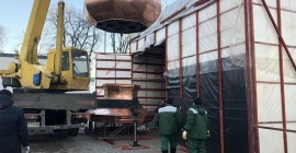 The “Metalroof LTD” company carries out work on the arrangement of the roof and domes of the Refectory Church of the St. Sophia Monastery